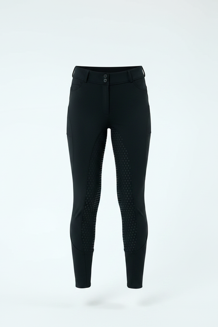 Pantalon Équitation Noir Fille Silicone Full-Seat Élégant - Polyester - vue 3
