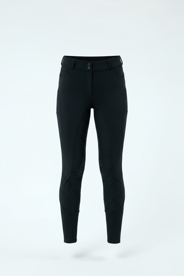 Pantalon Équitation Noir Fille Silicone Full-Seat Élégant - Polyester - vue 3