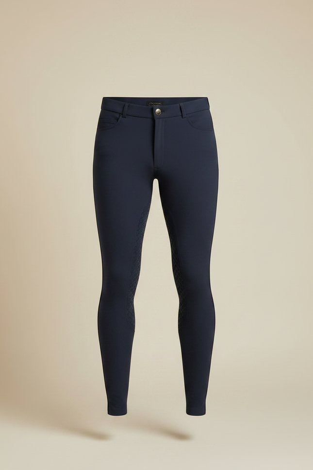 Pantalon Équitation Marine Homme Silicone Adhérent Ajusté - Polyester - vue 3