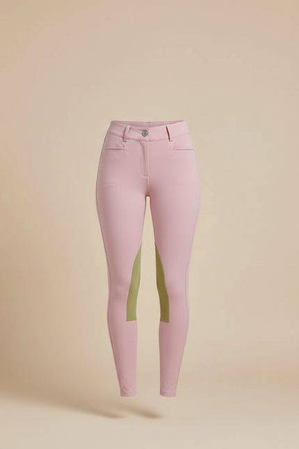 Pantalon Équitation Rose Femme Genoux Renforcés Adhérent - Polyester - vue 3