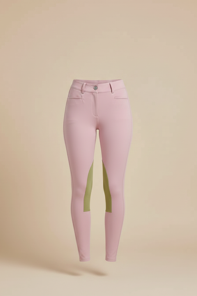 Pantalon Équitation Rose Femme Genoux Renforcés Adhérent - Polyester - vue 3