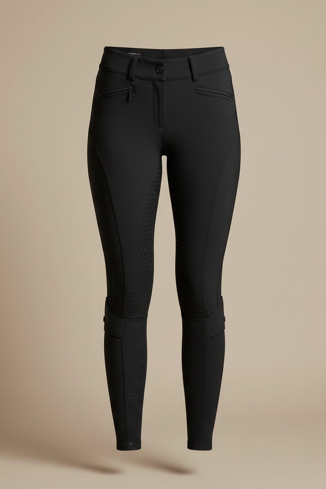 Pantalon Équitation Noir Silicone Femme Ajusté Élégant - Polyester - vue 3