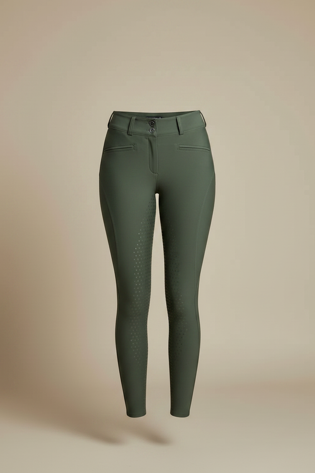 Pantalon Vert Equitation - Kaki Polyester - vue 3