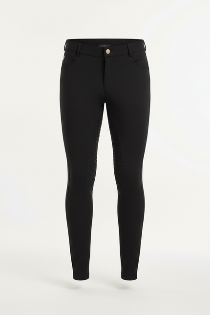 Pantalon Équitation Noir Silicone Homme Ajusté Stretch - Polyester - vue 3