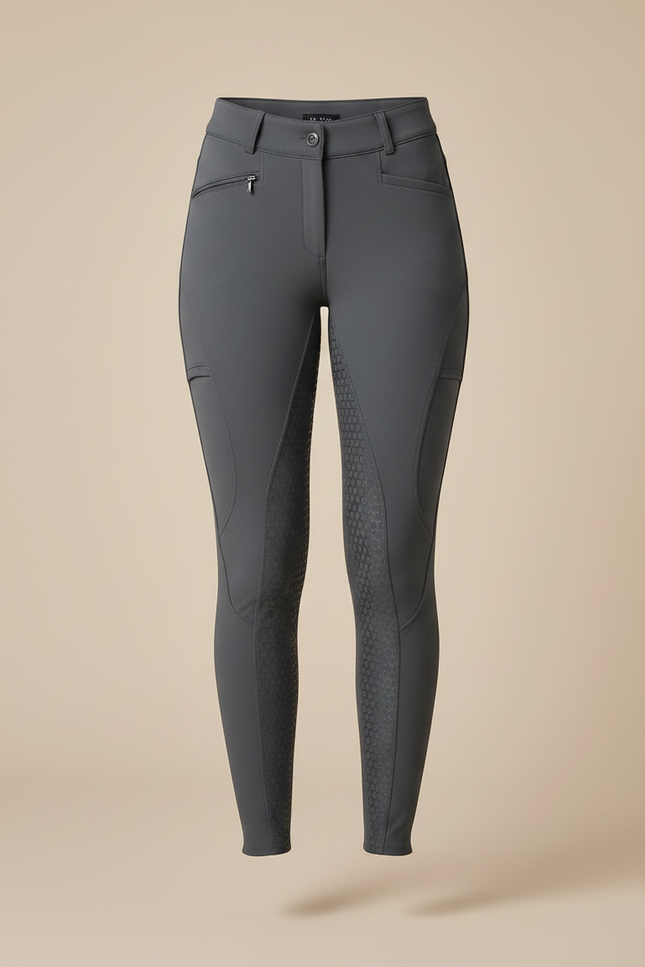 Pantalon Équitation Gris Femme Silicone Grip Ajusté - Polyester - vue 3