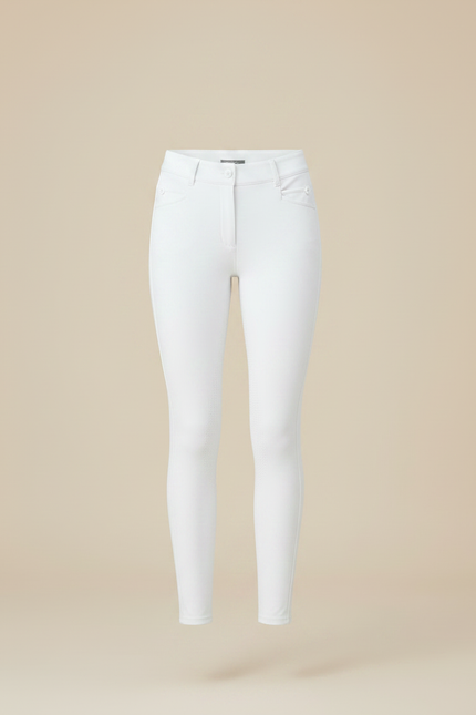 Pantalon Équitation Blanc Femme Ajusté Confortable Silicone - Polyester - vue 3