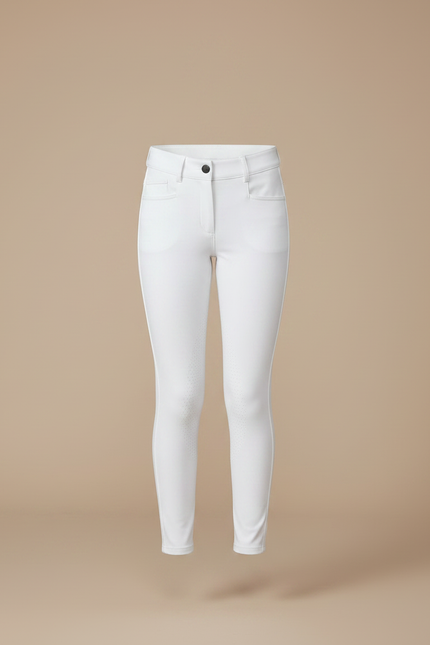 Pantalon Équitation Blanc Enfant Silicone Ajusté Simple - Polyester - vue 3