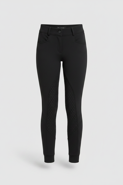 Pantalon Équitation Noir Enfant Silicone Full-Grip Ajusté - Polyester - vue 3