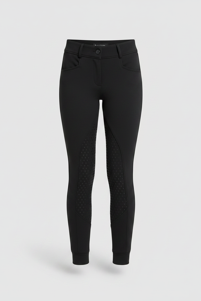 Pantalon Équitation Noir Enfant Silicone Full-Grip Ajusté - Polyester - vue 3