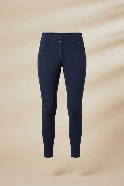 Pantalon Equitation Femme Poche Telephone - Marine Polyester - vue 3