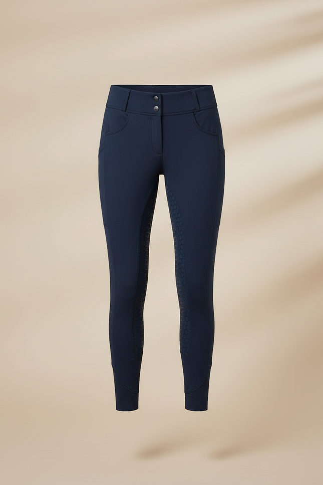 Pantalon Equitation Femme Poche Telephone - Marine Polyester - vue 3