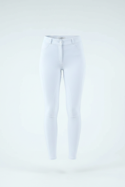 Pantalon Équitation Blanc Femme Silicone Ajusté Sport - Polyester - vue 3