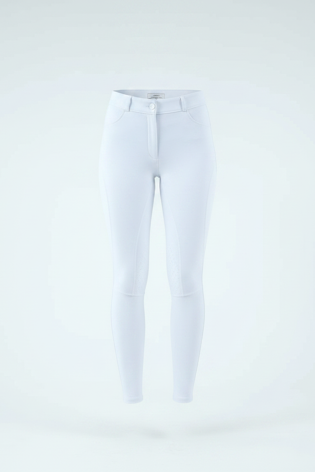 Pantalon Équitation Blanc Femme Silicone Ajusté Sport - Polyester - vue 3