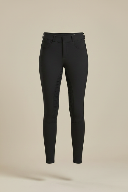 Pantalon Équitation Femme Noir Slim Hiver - Polyester - vue 3
