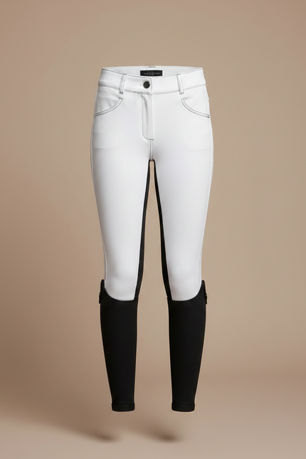 Pantalon Équitation Blanc Fille Ajusté Silicone Adhérent - Polyester - vue 3