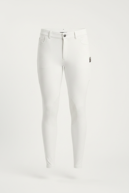Pantalon Equitation Poche Telephone - Blanc Maille - vue 3