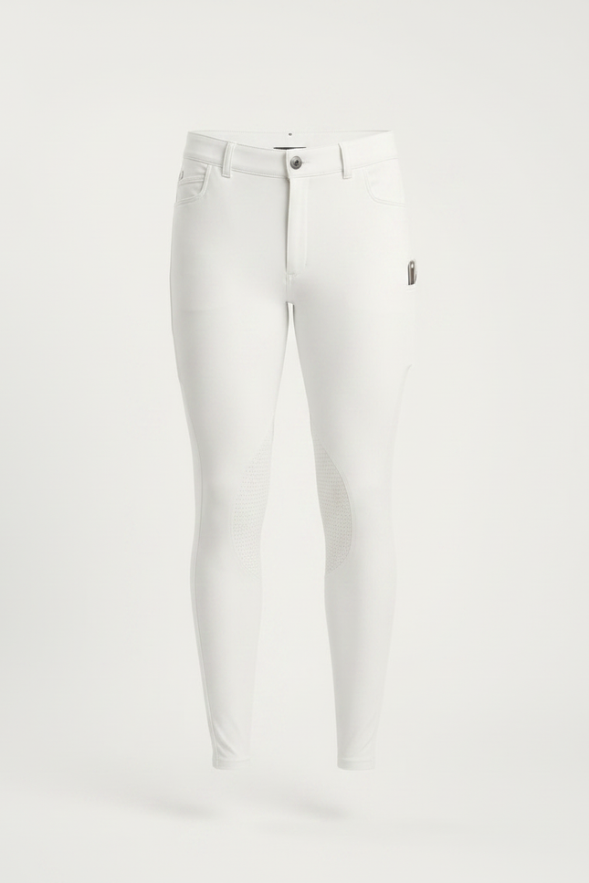 Pantalon Equitation Poche Telephone - Blanc Maille - vue 3