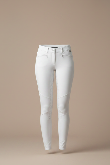 Pantalon Équitation Blanc Ajusté Silicone Femme Poches - Polyester - vue 3