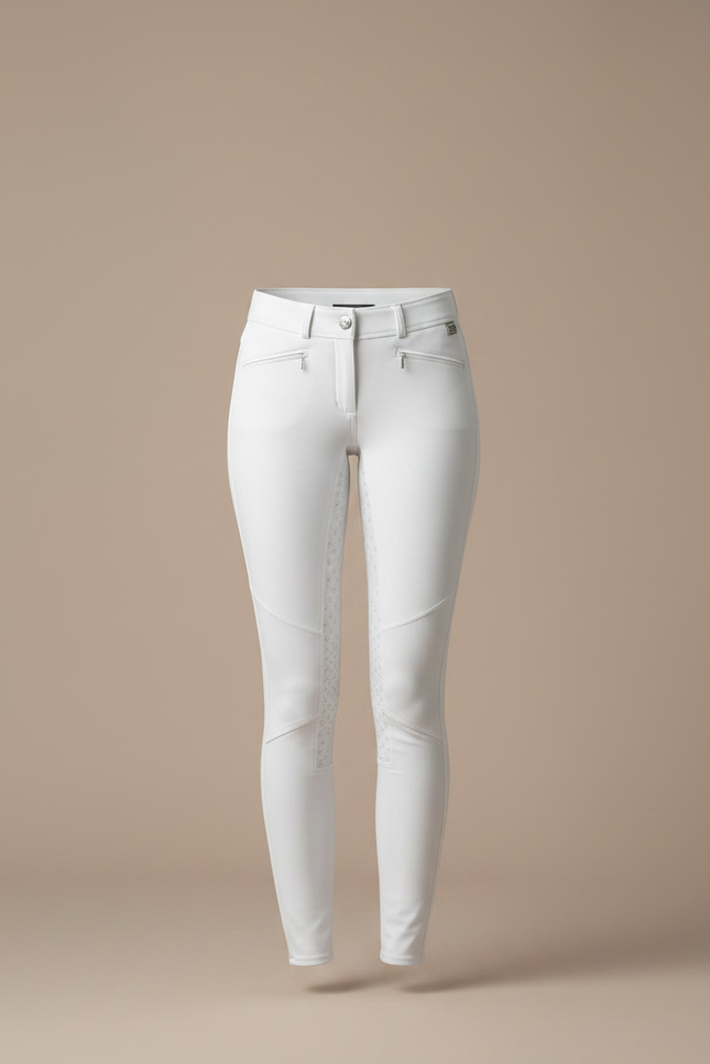 Pantalon Équitation Blanc Ajusté Silicone Femme Poches - Polyester - vue 3