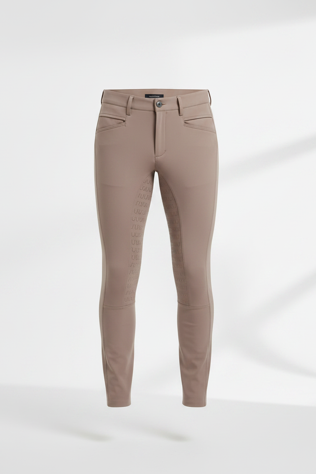 Pantalon Équitation Homme Beige Silicone Adhérent Stretch Ajusté - Polyester - vue 3