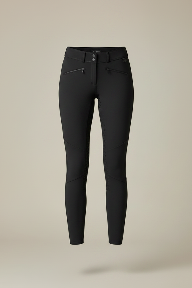 Pantalon Équitation Noir Femme Ajusté Silicone Poches - Polyester - vue 3