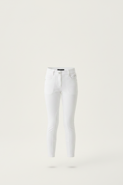 Pantalon Équitation Blanc Fille Adhérent Silicone Classique - Polyester - vue 3