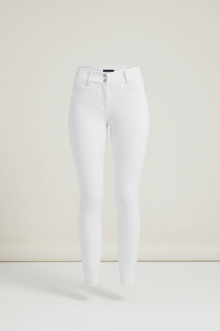 Pantalon Équitation Blanc Femme Silicone Respirant Ajusté - Polyester - vue 3