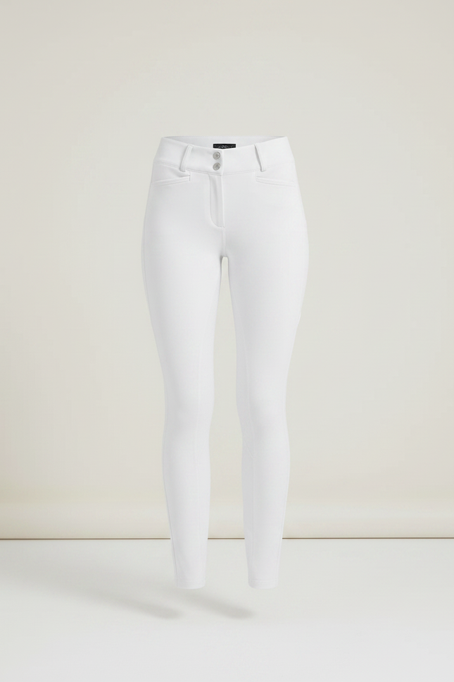 Pantalon Équitation Blanc Femme Silicone Respirant Ajusté - Polyester - vue 3
