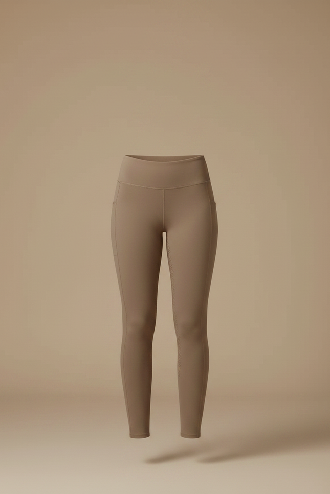 Pantalon Équitation Beige Femme Silicone Grip Ajusté - Polyester - vue 3