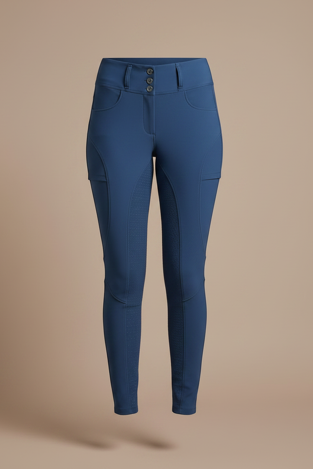 Pantalon Equitation Chaud - Bleu Polyester - vue 3