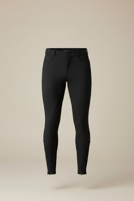 Pantalon Équitation Noir Homme Silicone Ajusté Confortable - Polyester - vue 3