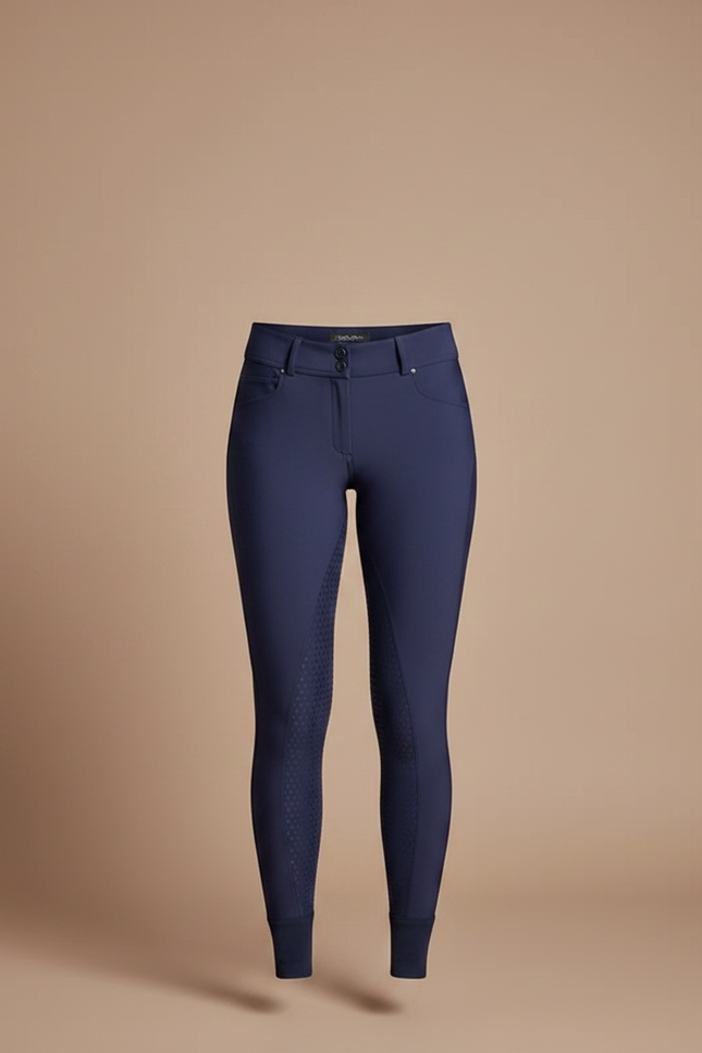 Pantalon Équitation Bleu Marine Silicone Femme Ajusté - Polyester - vue 3