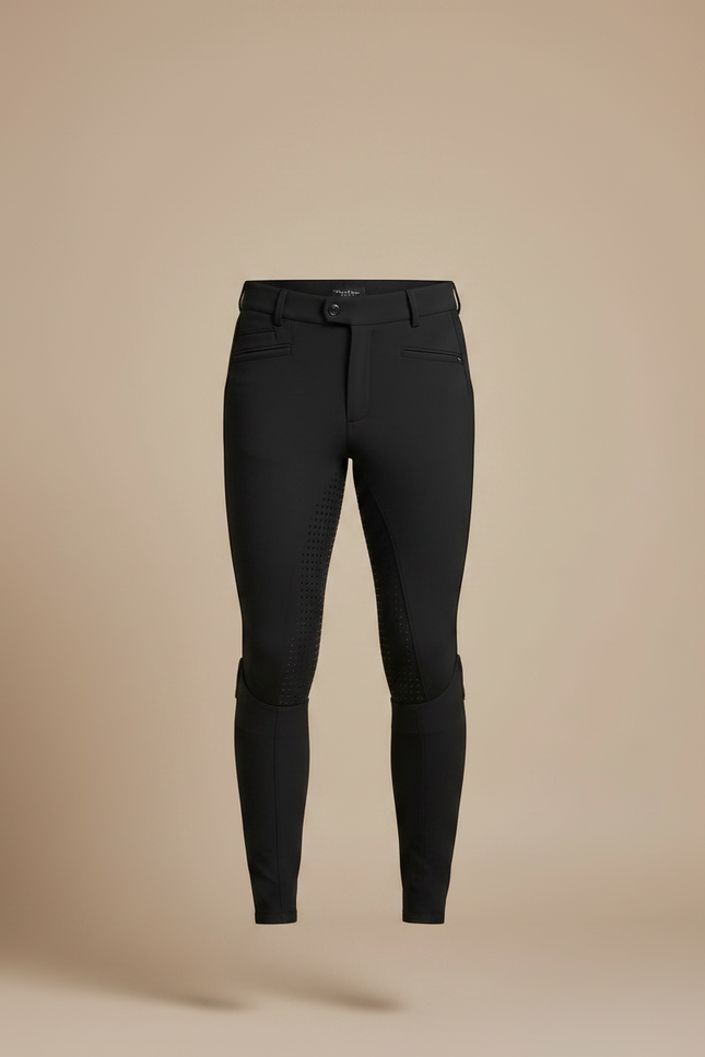 Pantalon Équitation Noir Silicone Homme Ajusté Classique - Polyester - vue 3