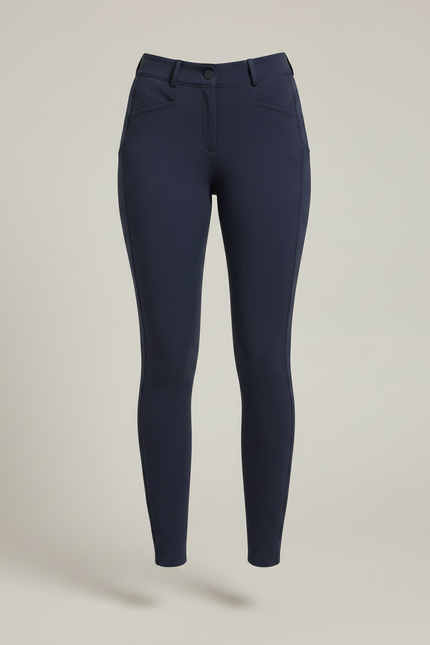 Pantalon Équitation Femme Bleu Marine Slim - Polyester - vue 3