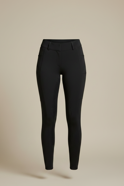 Pantalon Équitation Noir Adulte Silicone Poches Latérales - Polyester - vue 3