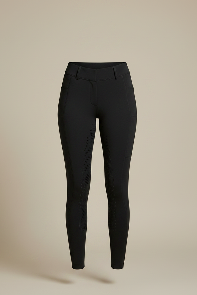 Pantalon Équitation Noir Adulte Silicone Poches Latérales - Polyester - vue 3