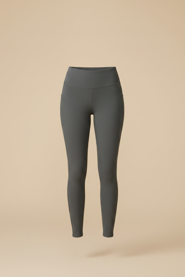 Pantalon Équitation Gris Femme Ajusté Taille Haute - Polyester - vue 3