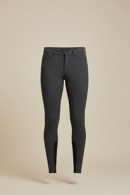 Pantalon Équitation Gris Homme Silicone Ajusté Stretch - Polyester - vue 3