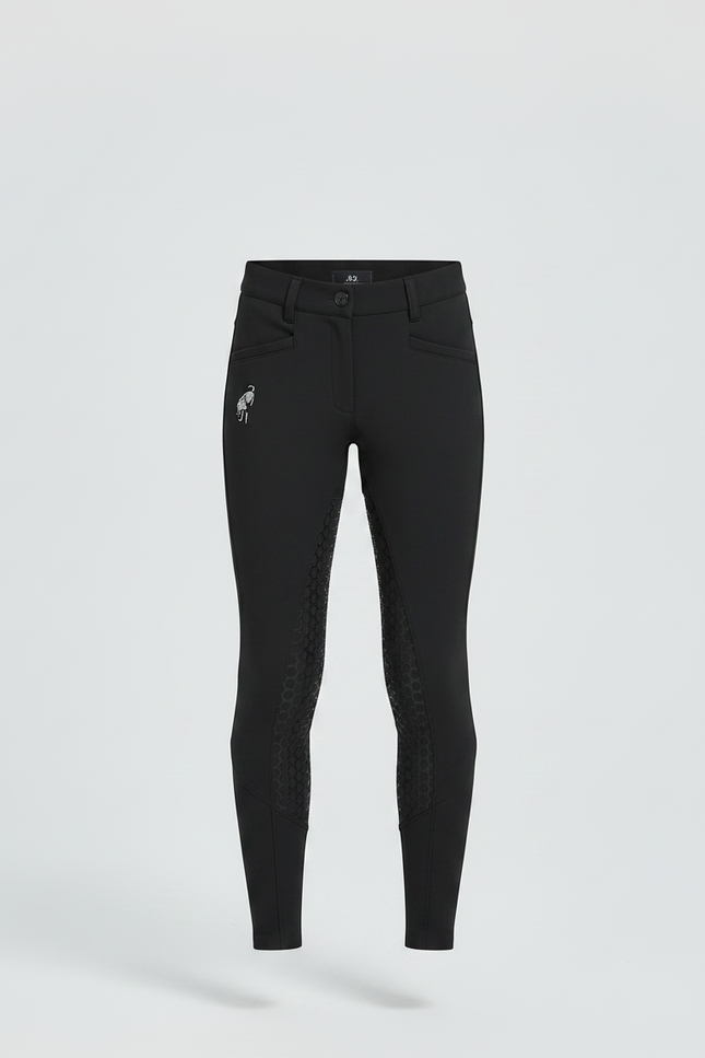 Pantalon Équitation Noir Enfant Silicone Ajusté Confortable - Polyester - vue 3