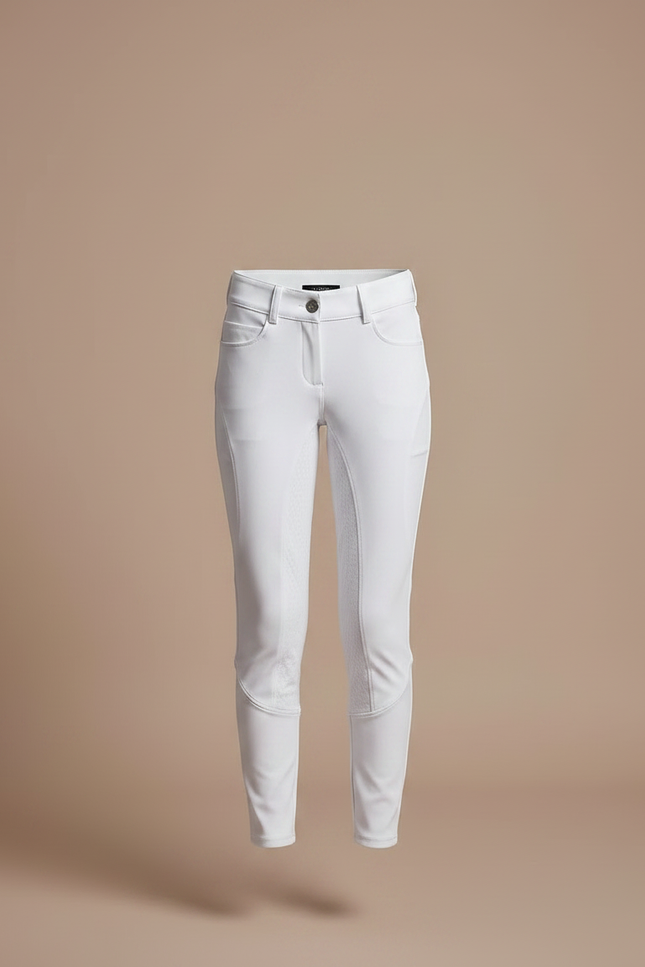 Pantalon Équitation Blanc Enfant Ajusté Silicone Élégant - Polyester - vue 3