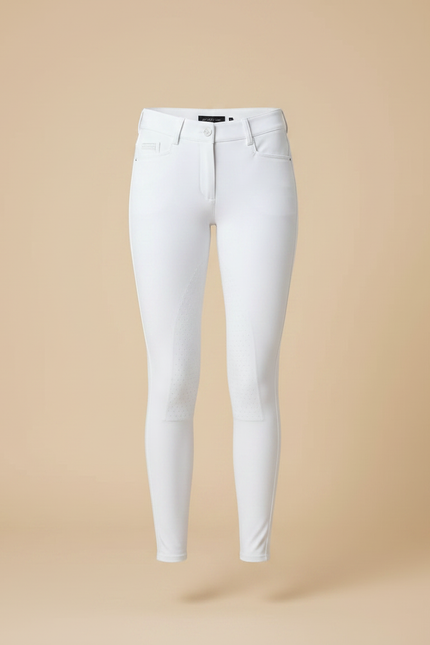 Pantalon Équitation Blanc Silicone Ajusté Confortable - Polyester - vue 3