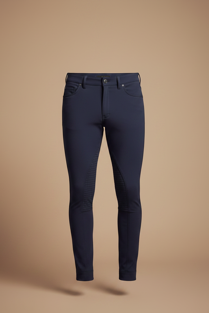 Pantalon Équitation Marine Homme Adhérent Stretch Ajusté - Polyester - vue 3