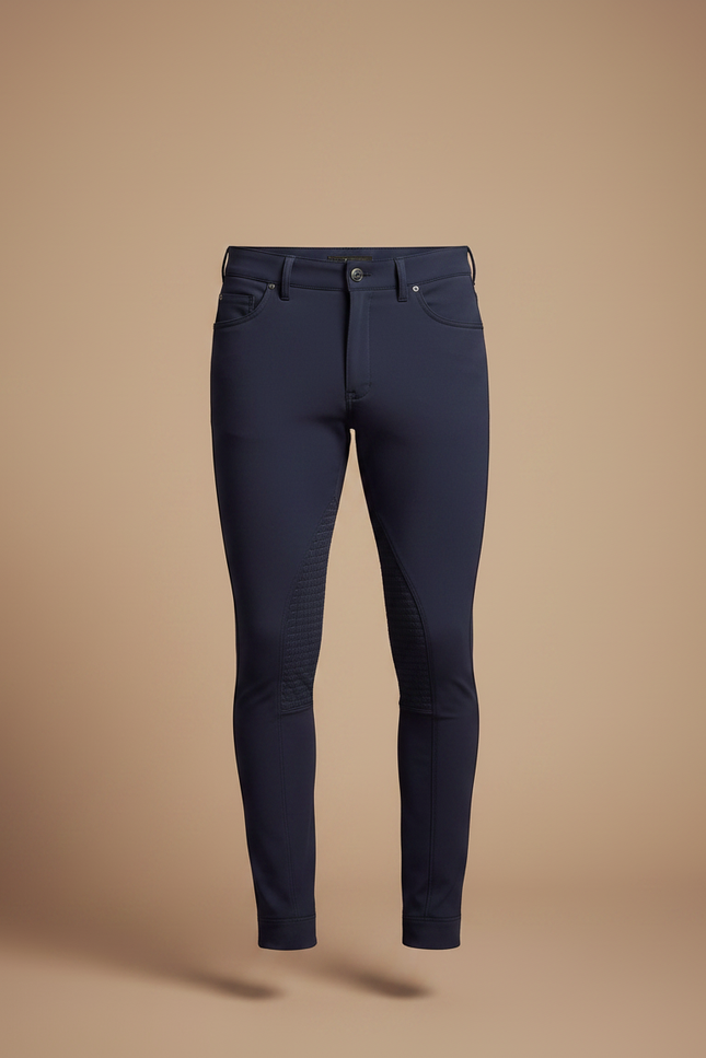 Pantalon Équitation Marine Homme Adhérent Stretch Ajusté - Polyester - vue 3