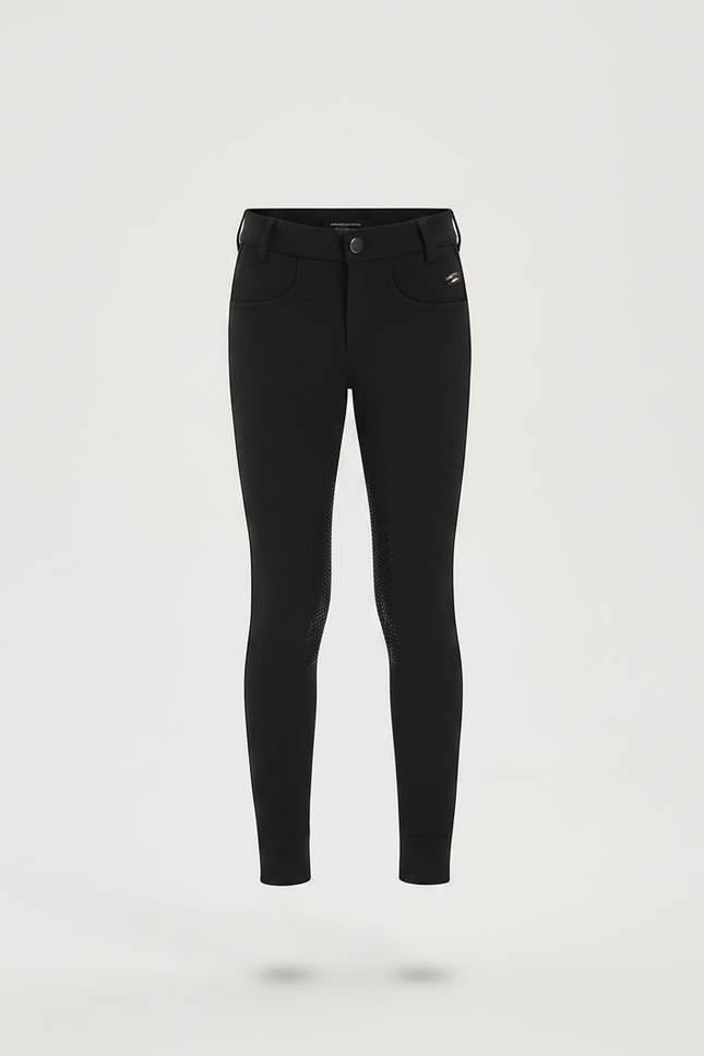 Pantalon Équitation Noir Enfant Silicone Ajusté Respirant - Polyester - vue 3