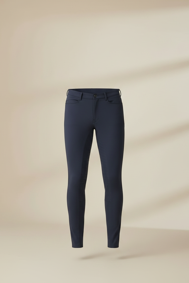 Pantalon Équitation Marine Silicone Homme Ajusté Respirant - Polyester - vue 3