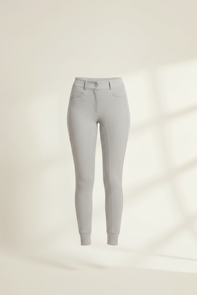 Pantalon Équitation Gris Femme Silicone Taille Haute Ajusté - Polyester - vue 3