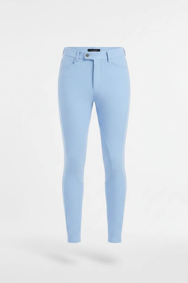 Pantalon Équitation Bleu Ciel Adhérent Homme Silicone Stretch - Polyester - vue 3