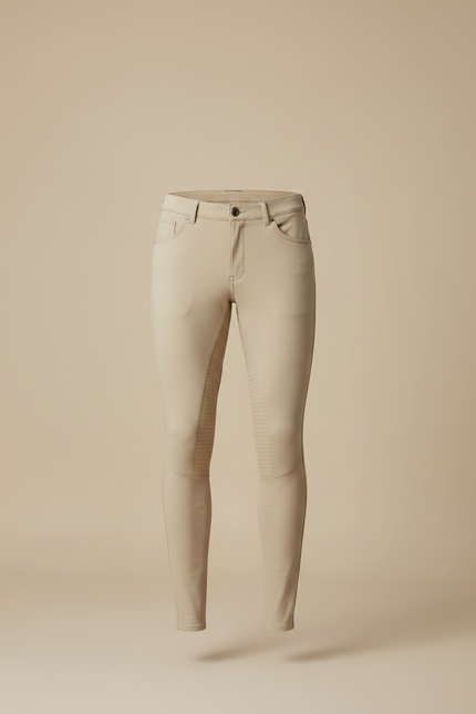 Pantalon Équitation Beige Silicone Homme Ajusté Respirant - Polyester - vue 3