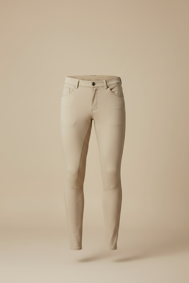 Pantalon Équitation Beige Silicone Homme Ajusté Respirant - Polyester - vue 3