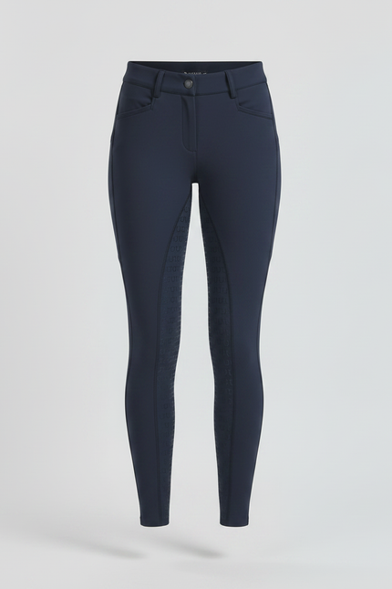Pantalon Équitation Marine Silicone Ajusté Stretch Respirant - Polyester - vue 3
